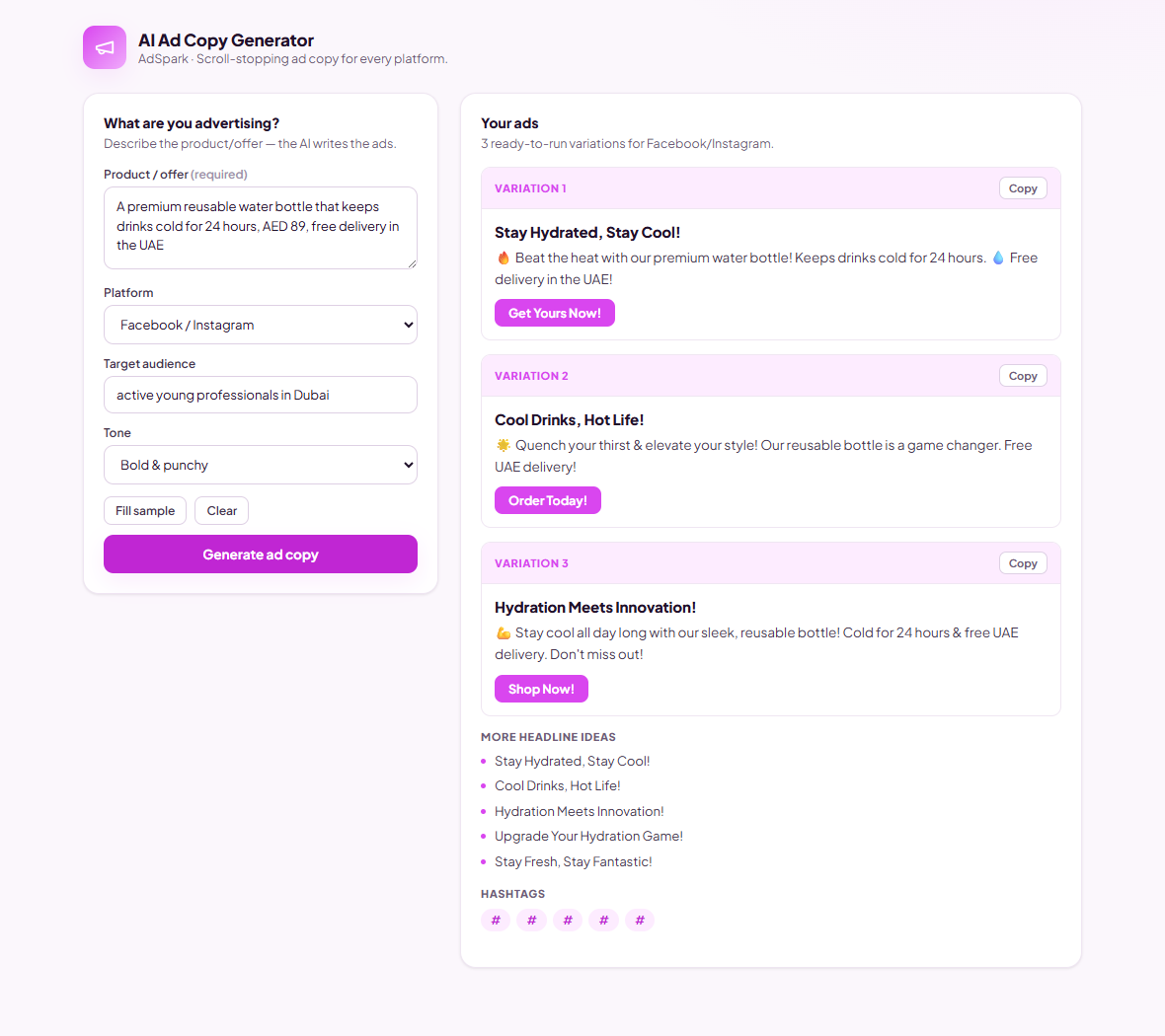 AI Ad Copy Generator