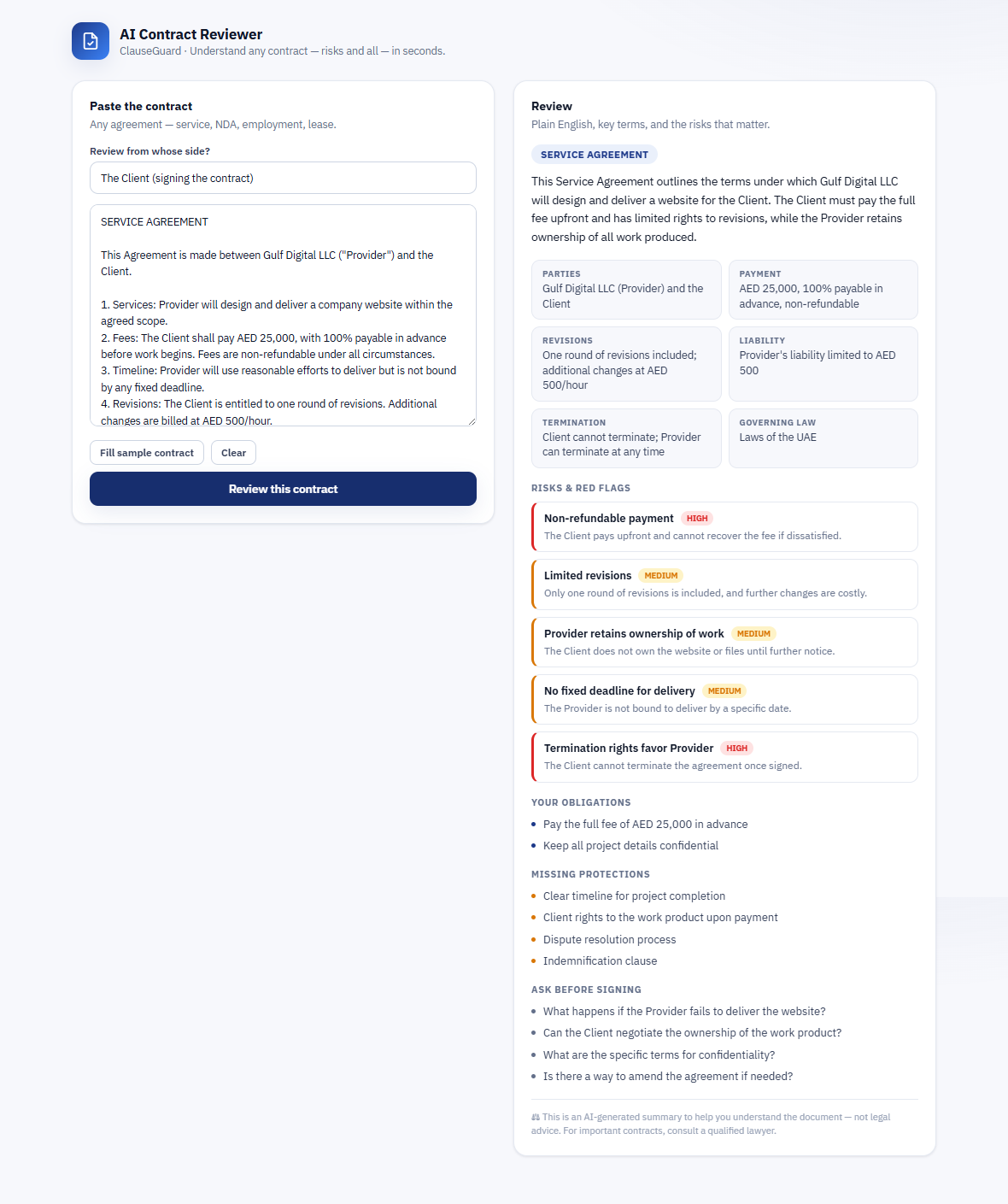 AI Contract Reviewer
