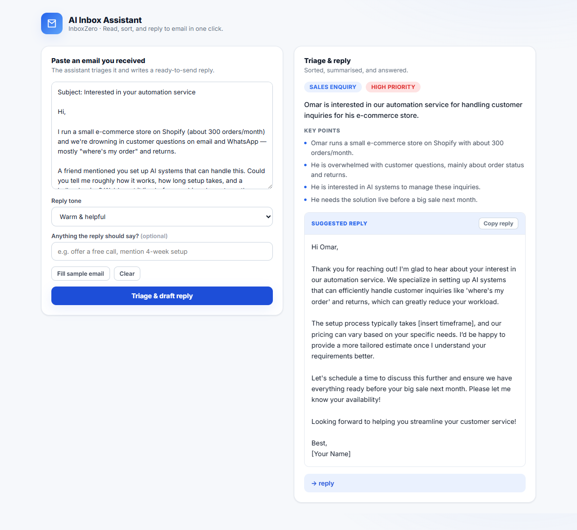 AI Inbox Assistant