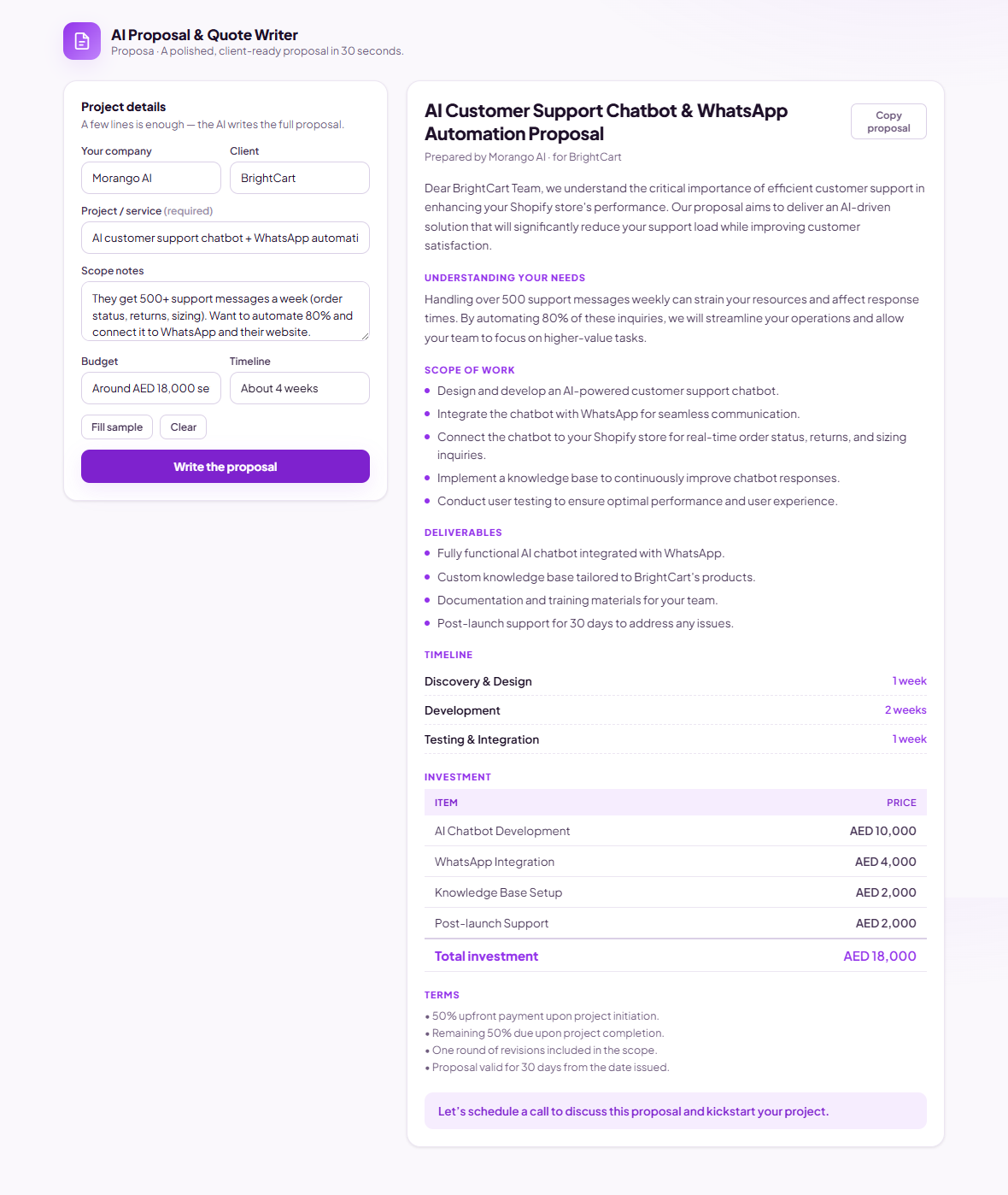 AI Proposal & Quote Writer