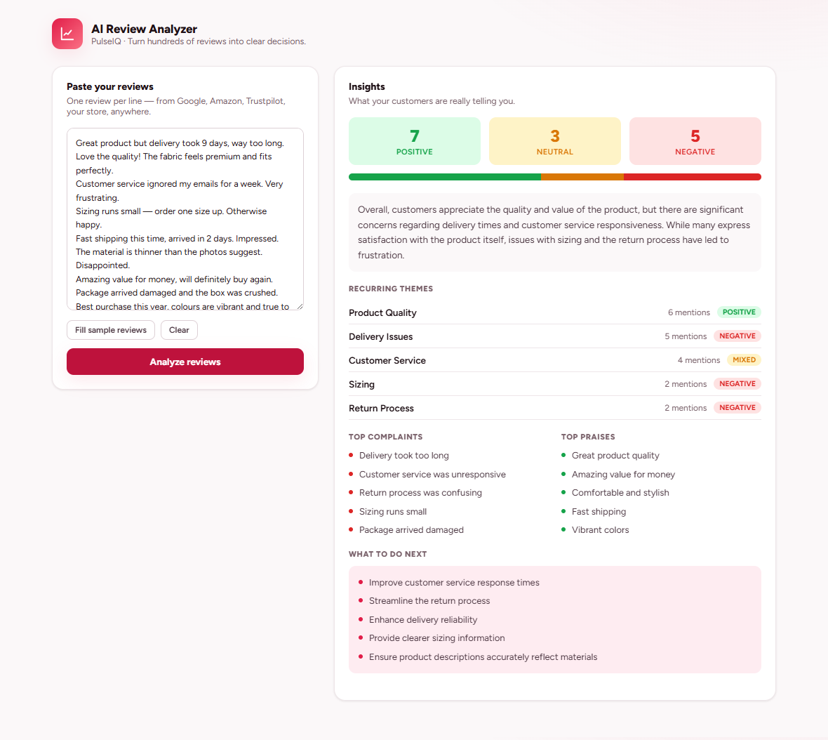 AI Review Analyzer