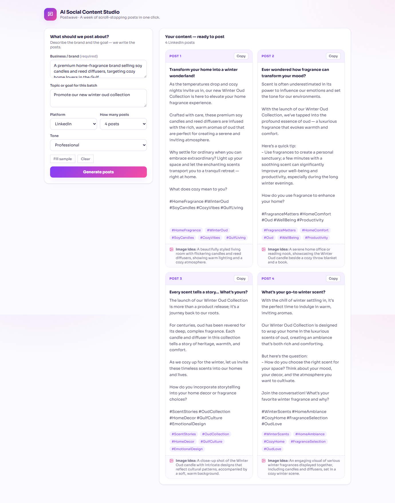 AI Social Content Studio